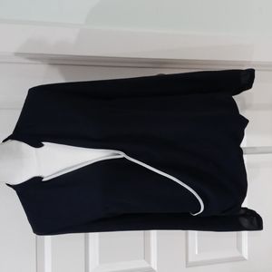 Navy Sheer Long Sleeve Top